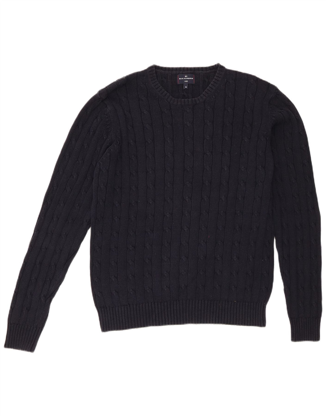 Marks & Spencer Mens Blue Harbour Crew Neck Jumper Sweater Medium Navy Blue