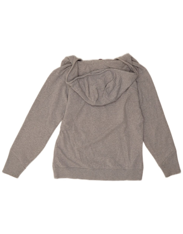 Adidas Damen Graphic Zip Hoodie Pullover UK 14 Mittelgraue Baumwolle