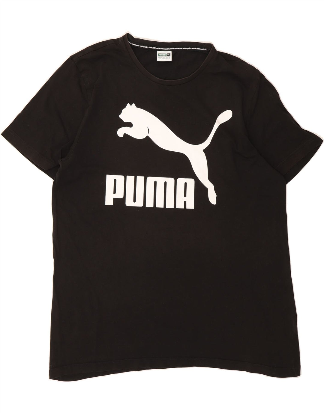 PUMA Mens Graphic T-Shirt Top Large Black Vintage Puma and Second-Hand Puma from Messina Hembry 
