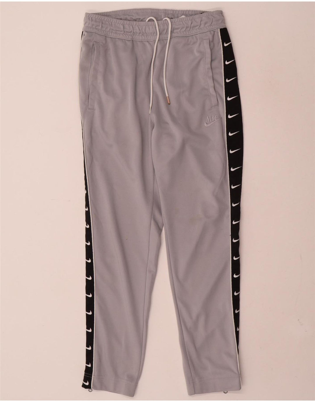 Nike Herren-Trainingshose mit Grafik, Größe S, graues Farbblock-Polyester