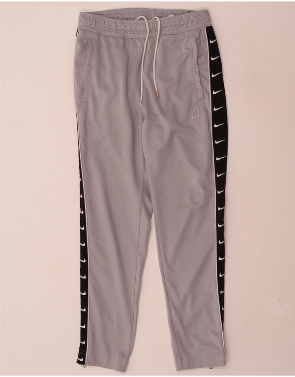 Nike Herren-Trainingshose mit Grafik, Größe S, graues Farbblock-Polyester
