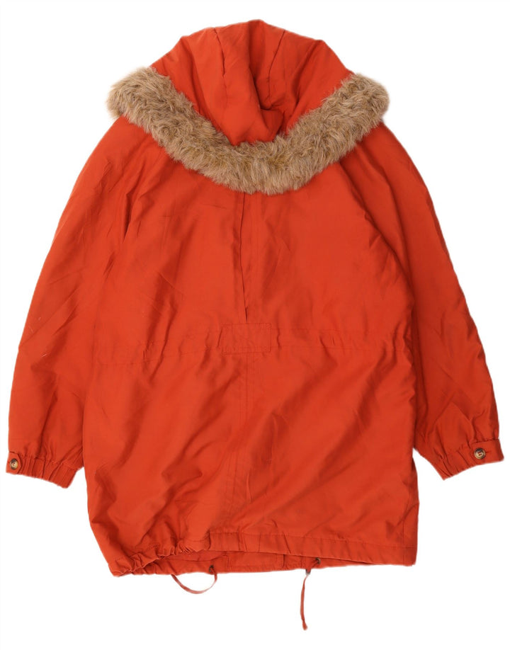 Marks & Spencer Damen-Windbreaker-Mantel mit Kapuze, UK 12, Mittelorange