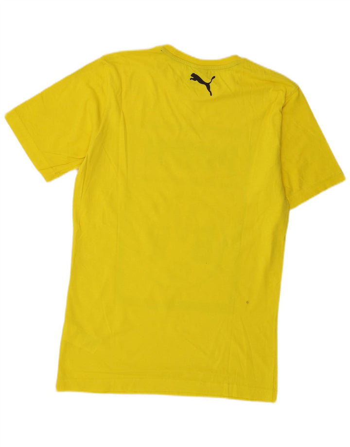 Puma Herren Grafik-T-Shirt-Oberteil aus mittelgelber Baumwolle