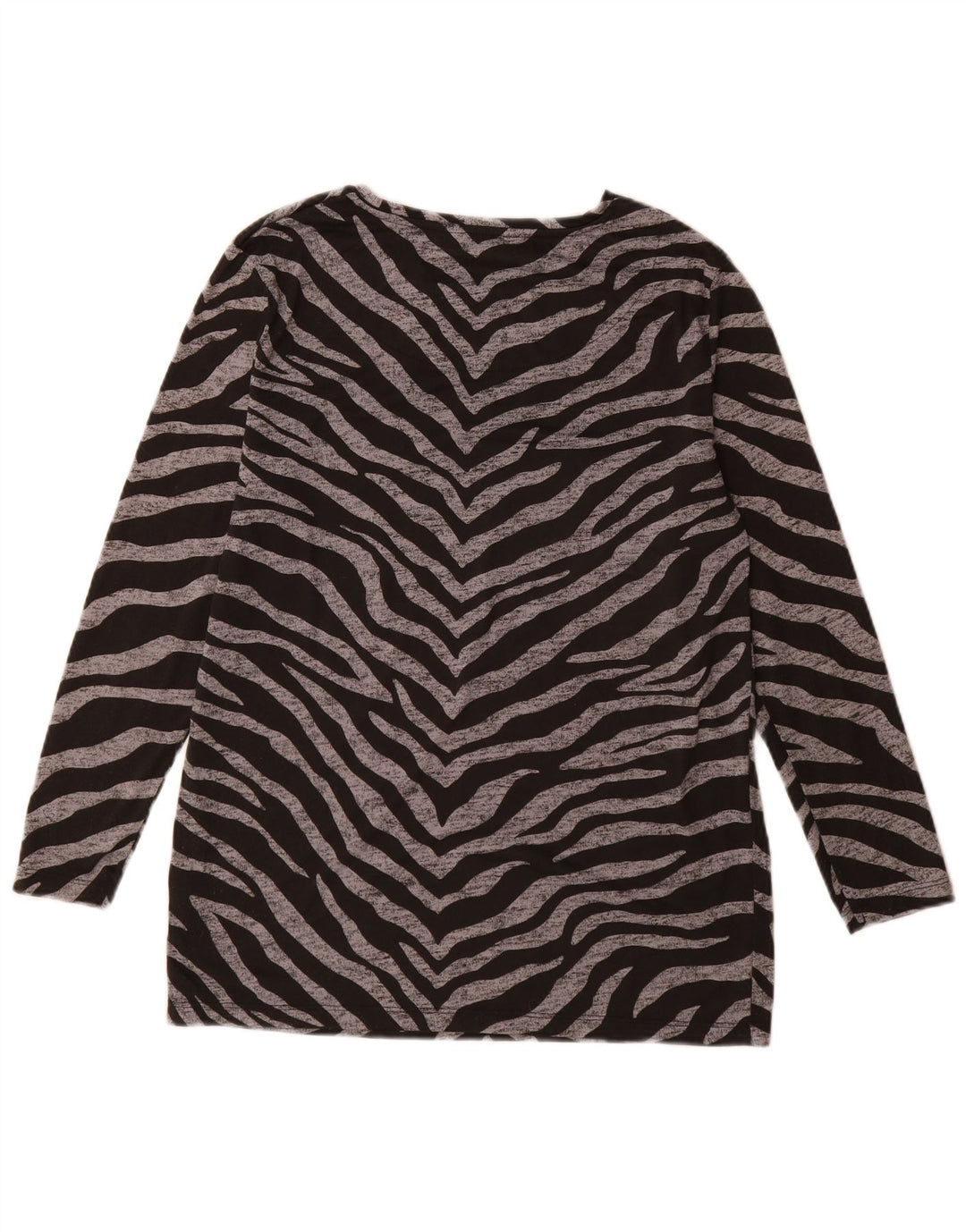 Marks & Spencer Damen Top Langarm UK 12 Medium Schwarz Animal Print
