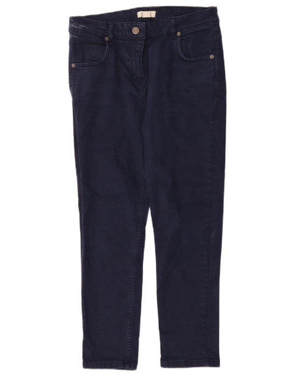 OASIS Damen-Jeans mit hohem Bund, verkürzte Passform, UK-Größe 44, Größe L, W30, L25, Marineblau, Baumwolle