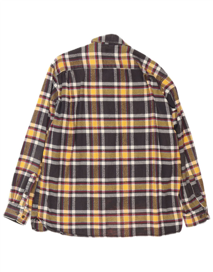 PAUL SMITH Kariertes Flanellhemd für Herren, Größe 43/44 XL, schwarz karierte Baumwolle