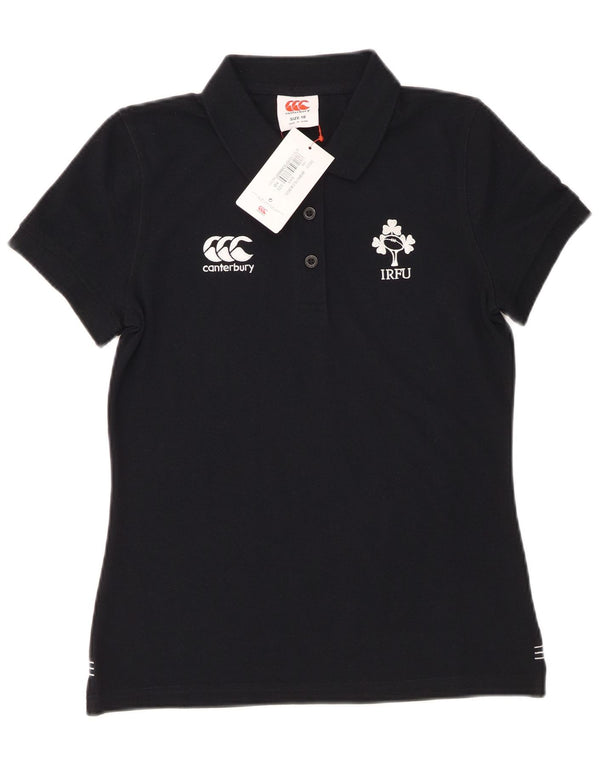 Canterbury Damen IRFU Graphic Poloshirt UK 10 Small Schwarz Polyester