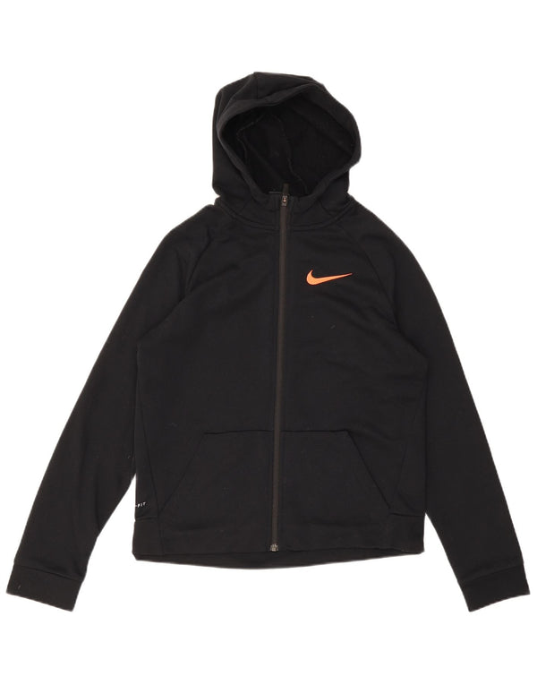 Nike Jungen Dri Fit Zip Hoodie Pullover 13–14 Jahre XL Schwarz Polyester