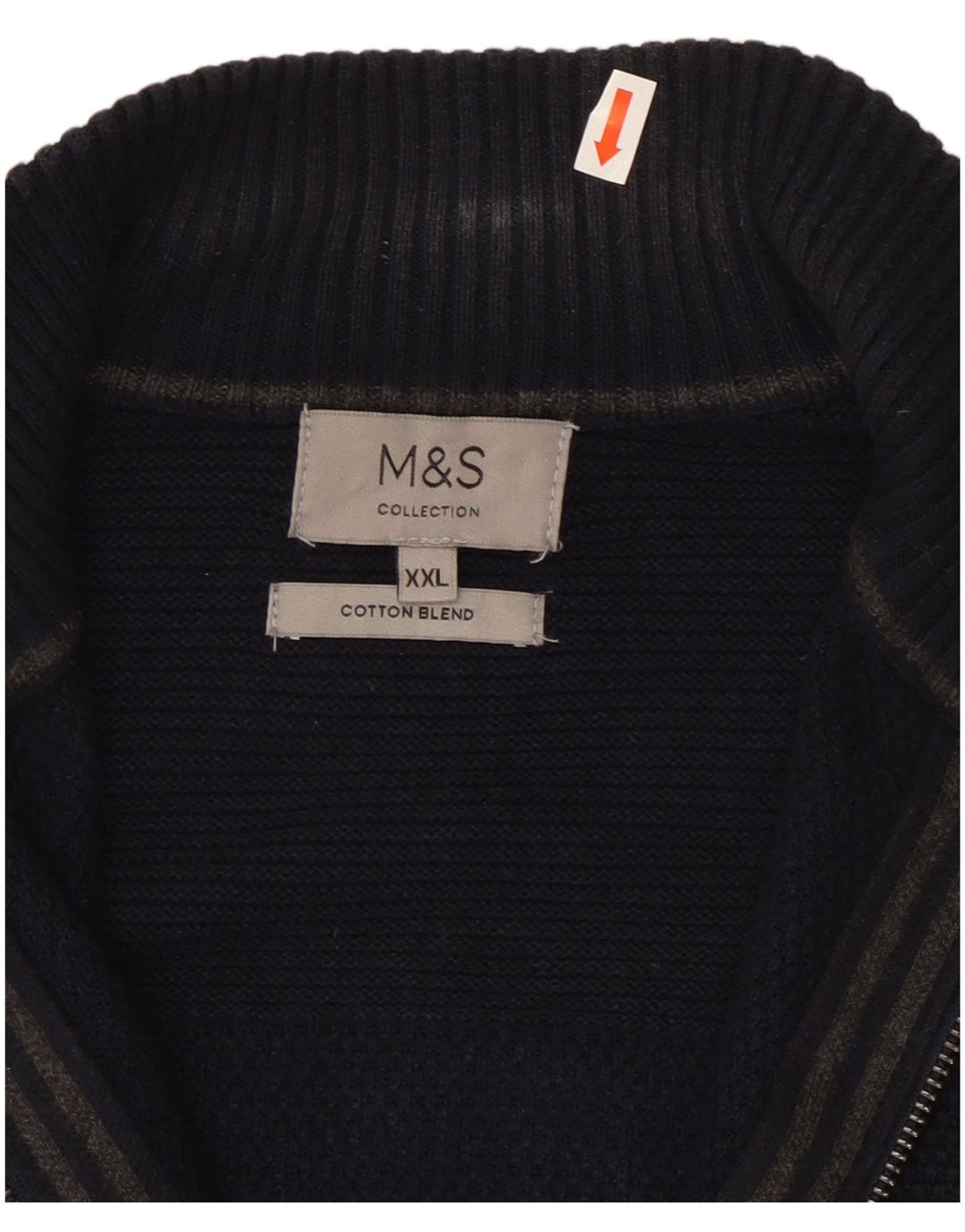 Marks & Spencer Herren Strickjacke 2XL Marineblau Baumwolle