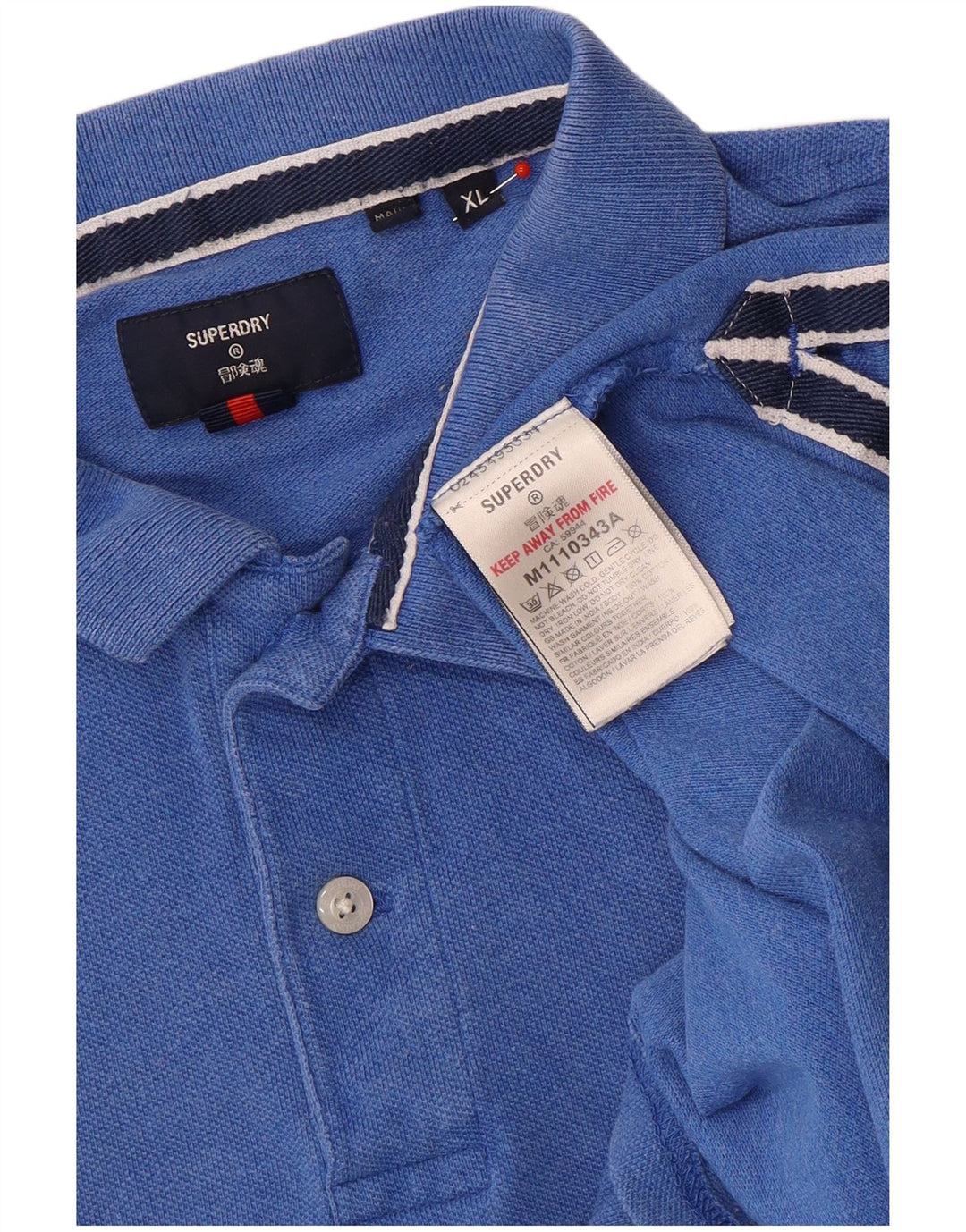 Superdry Herren-Poloshirt XL aus blauer Baumwolle