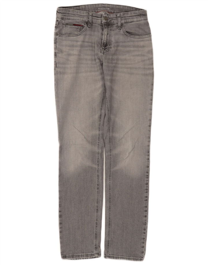 TOMMY HILFIGER Herren Scanton Slim Jeans W30 L32 Graue Baumwolle