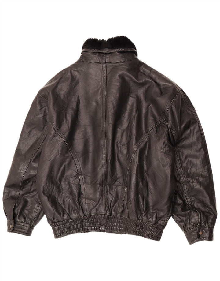 Vintage Herren Lederjacke UK 42 XL Schwarzes Leder