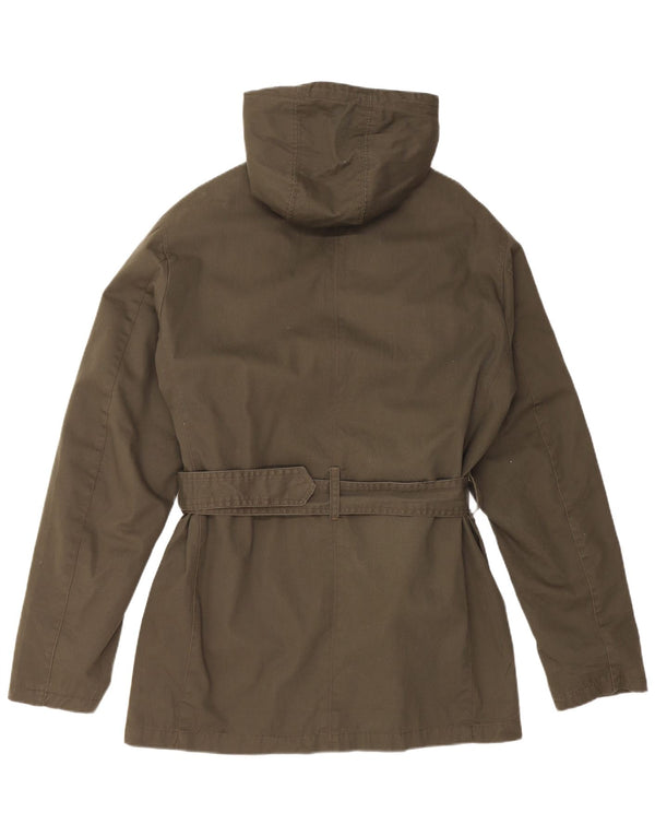 VINTAGE Herren-Parkajacke mit Kapuze, UK 40, große Khaki-Baumwolle