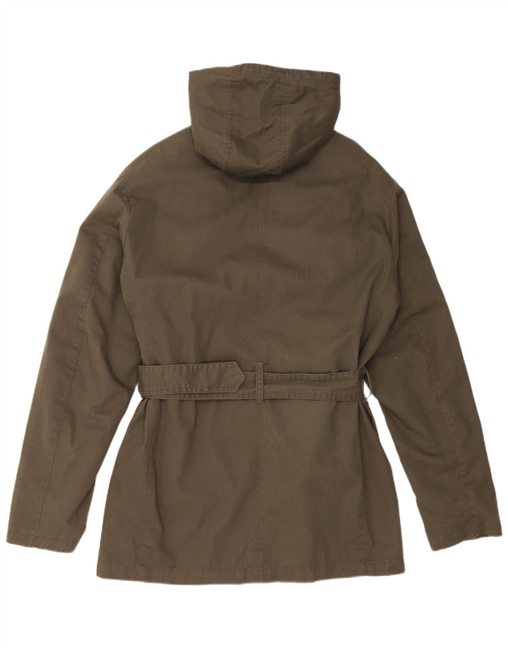 VINTAGE Herren-Parkajacke mit Kapuze, UK 40, große Khaki-Baumwolle