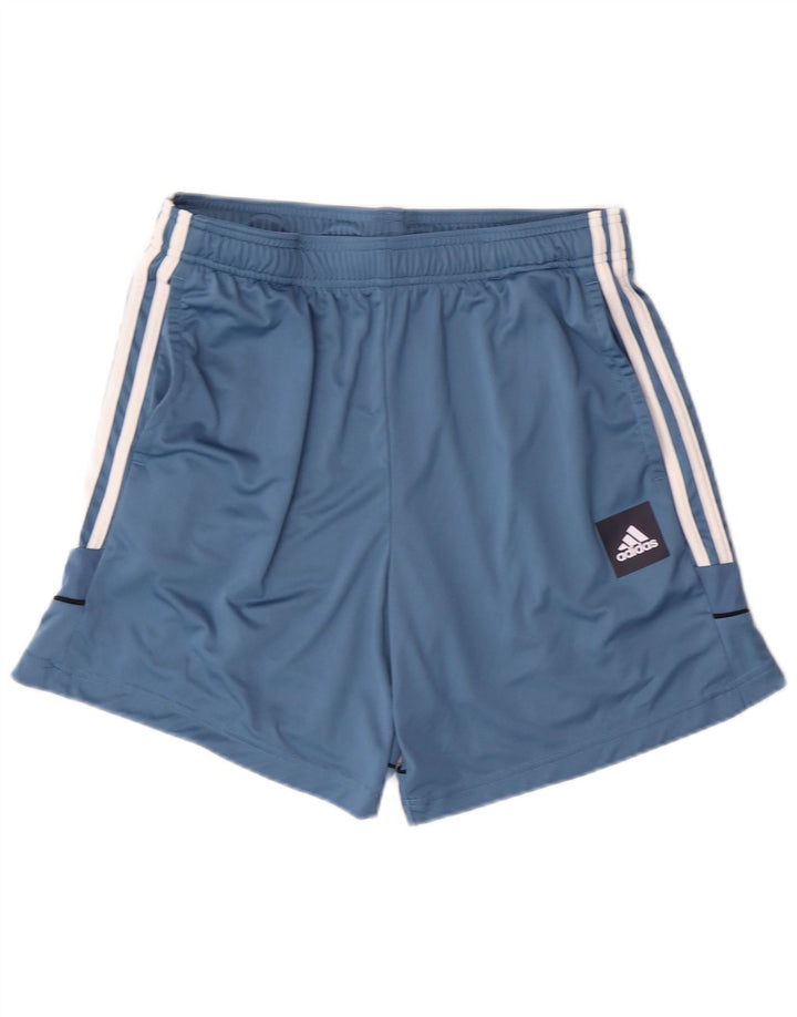ADIDAS Herren Sportshorts Mittelblau gestreift Polyester Sport