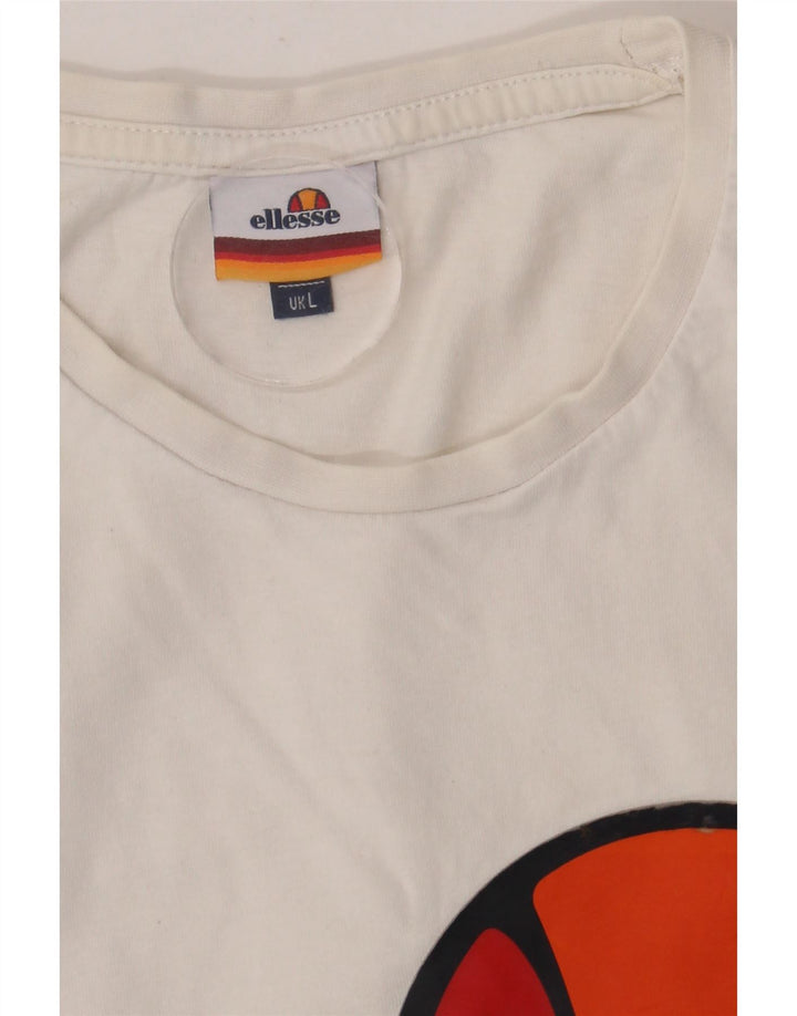 Ellesse Herren-T-Shirt mit Grafik, Größe L, Weiß