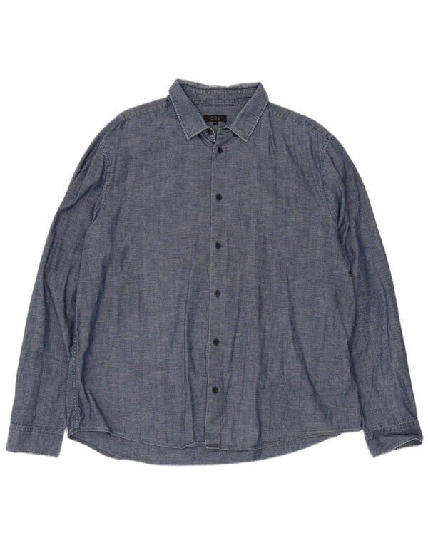Cos Herrenhemd XL Blau Baumwolle