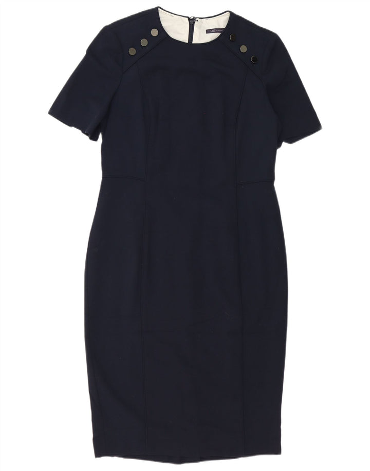 Marks & Spencer Damen Etuikleid UK 14 Large Marineblau Polyester