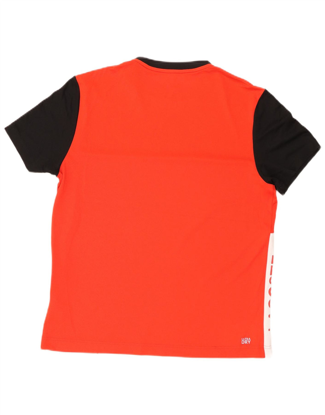Lacoste Herren-T-Shirt mit Grafik, Größe 4, Mittelrot, Farbblock-Polyester
