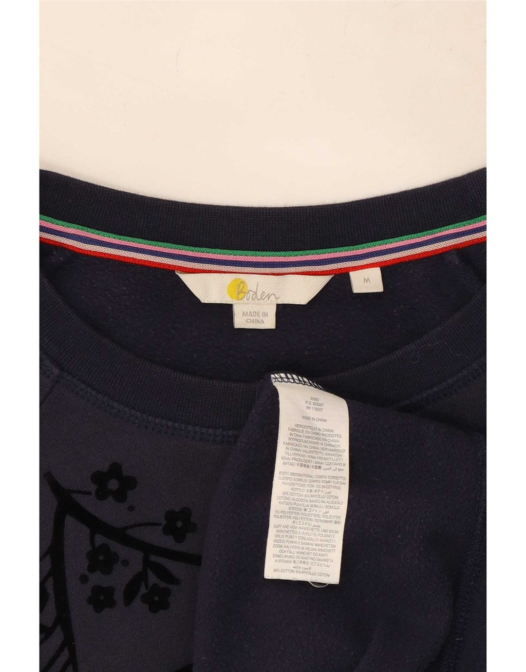 Boden Damen-Sweatshirt mit abstraktem Muster, Gr. 14, mittleres Marineblau