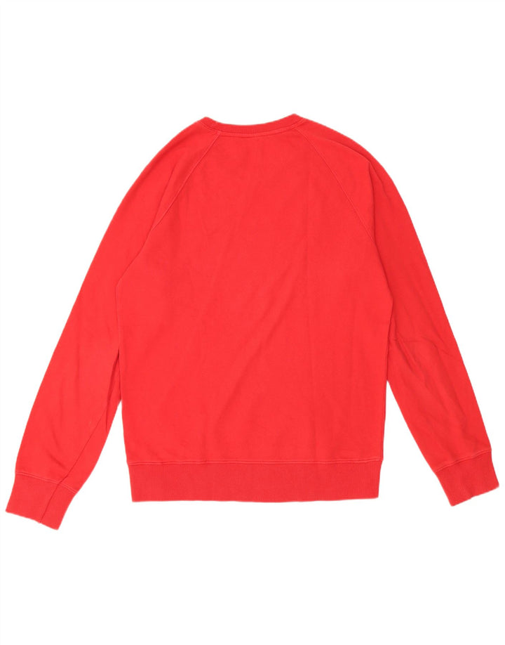 Benetton Herren-Sweatshirt, Pullover, groß, aus roter Baumwolle