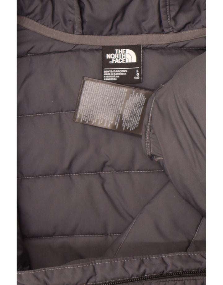 The North Face Wattierte Jacke mit Kapuze für Jungen, 11–12 Jahre, Größe L, Grau, Polyester