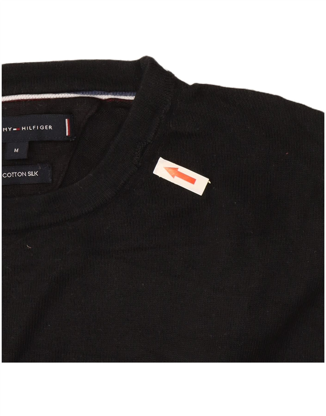 Tommy Hilfiger Herren-Pullover mit Rundhalsausschnitt, mittlere schwarze Baumwolle