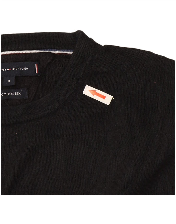 Tommy Hilfiger Herren-Pullover mit Rundhalsausschnitt, mittlere schwarze Baumwolle