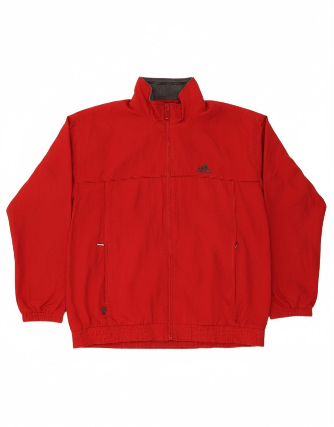 ADIDAS Mens Windbreaker Jacket UK 42/44 Large Red Polyester