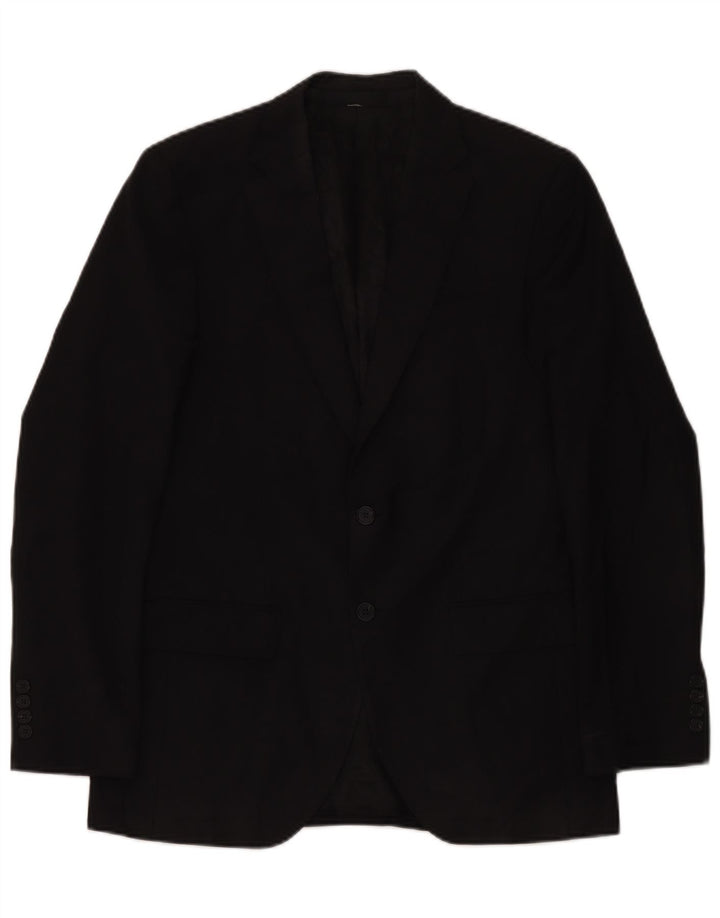 Marks & Spencer Herren-Blazer mit 2 Knöpfen, UK 38, mittelschwarze Wolle