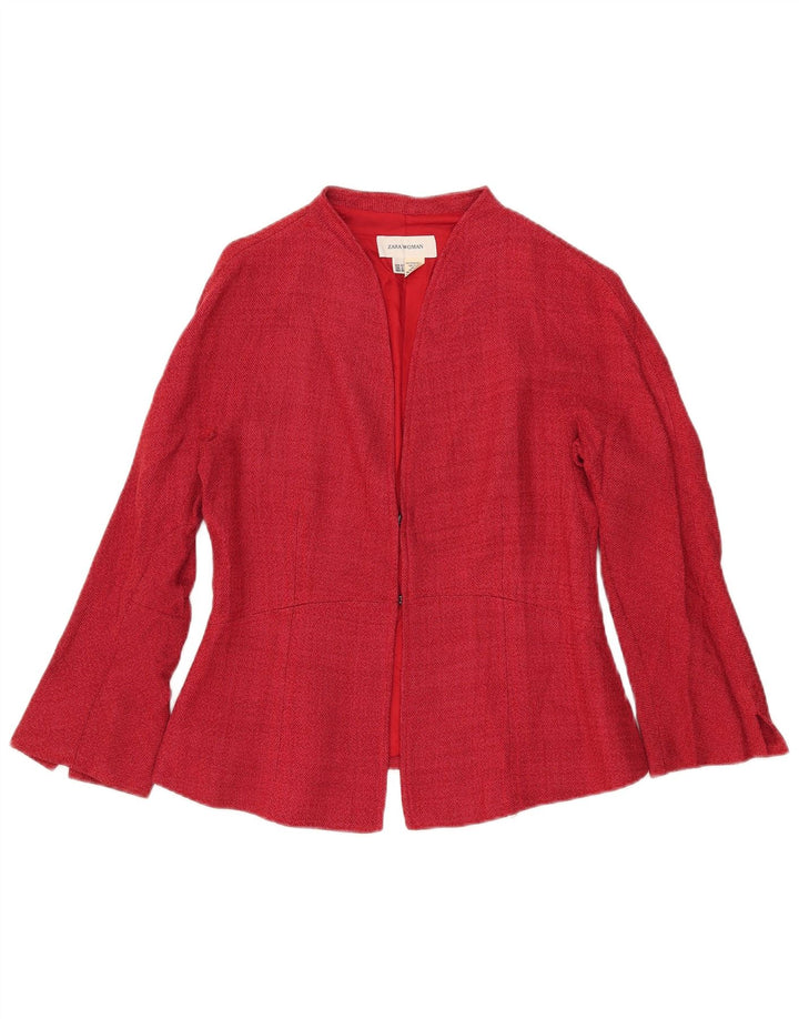 Zara Damen Blazerjacke EU 40 Mittelroter Rayon