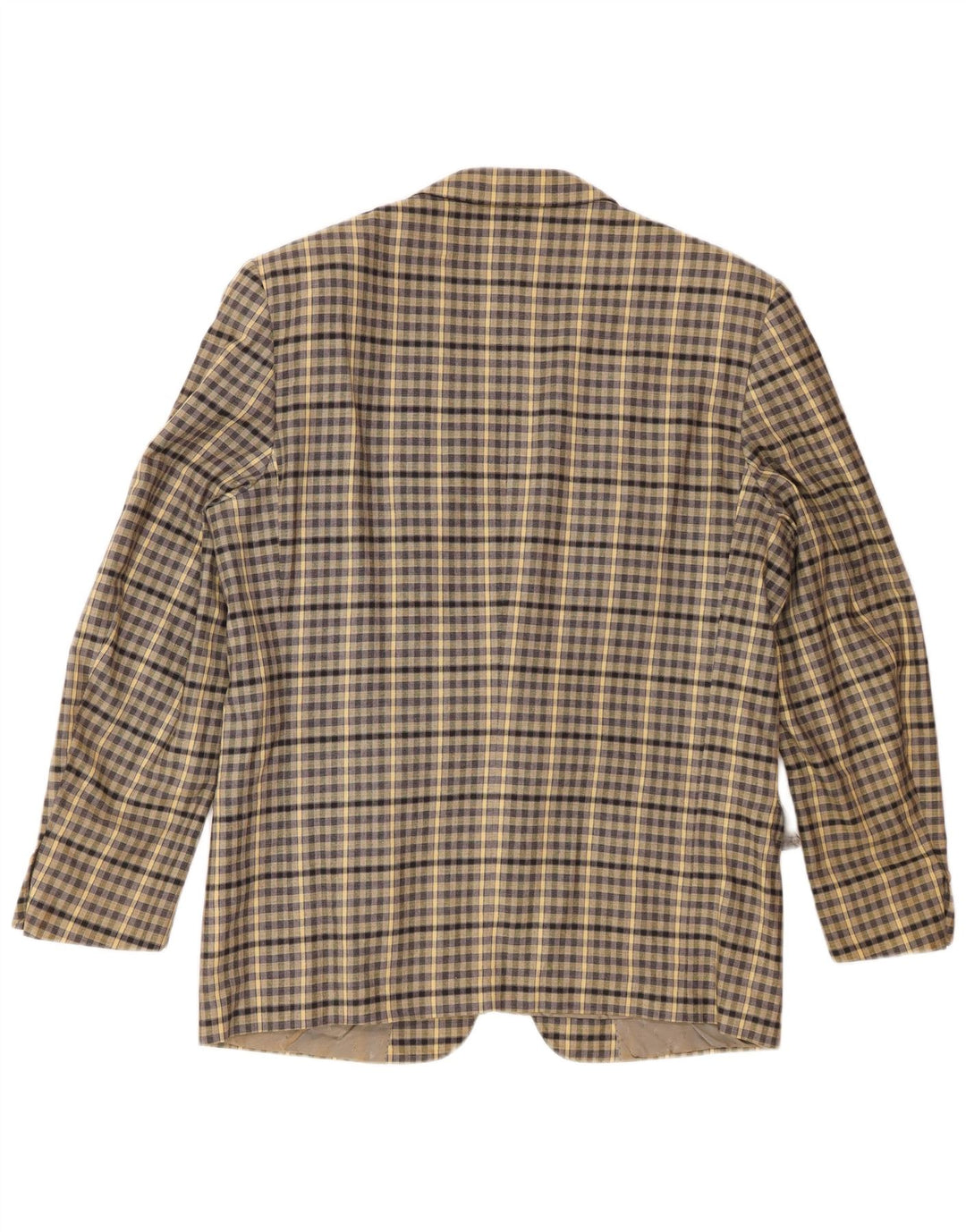 Roberta di Camerino Herren 2-Knopf-Blazerjacke IT 52 XL Beige Gingham