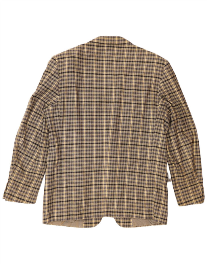 Roberta di Camerino Herren 2-Knopf-Blazerjacke IT 52 XL Beige Gingham