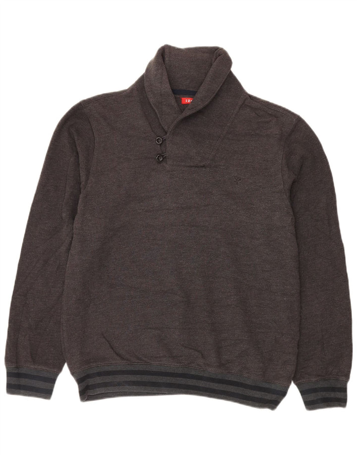 IZOD Herren-Pullover mit Schalkragen, mittelgraue Baumwolle