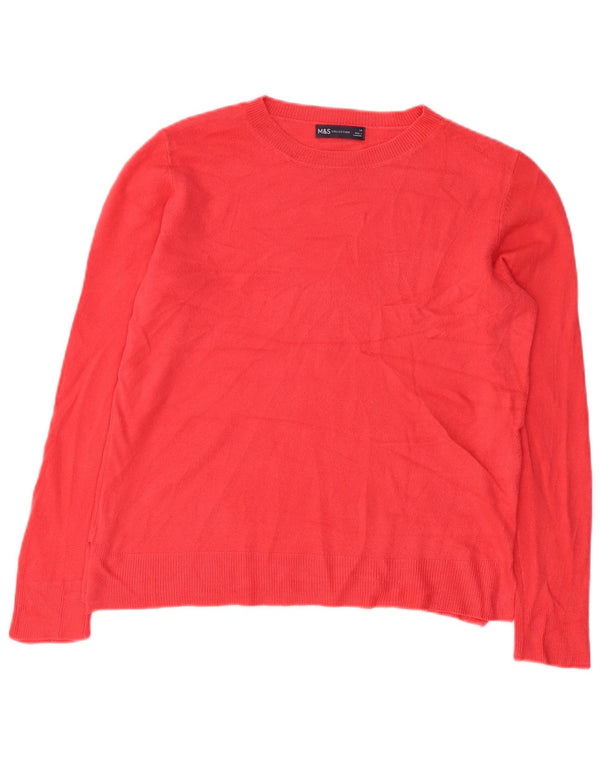 Marks & Spencer Damen-Pullover mit Rundhalsausschnitt, Gr. 14, Mittelrosa, Acryl