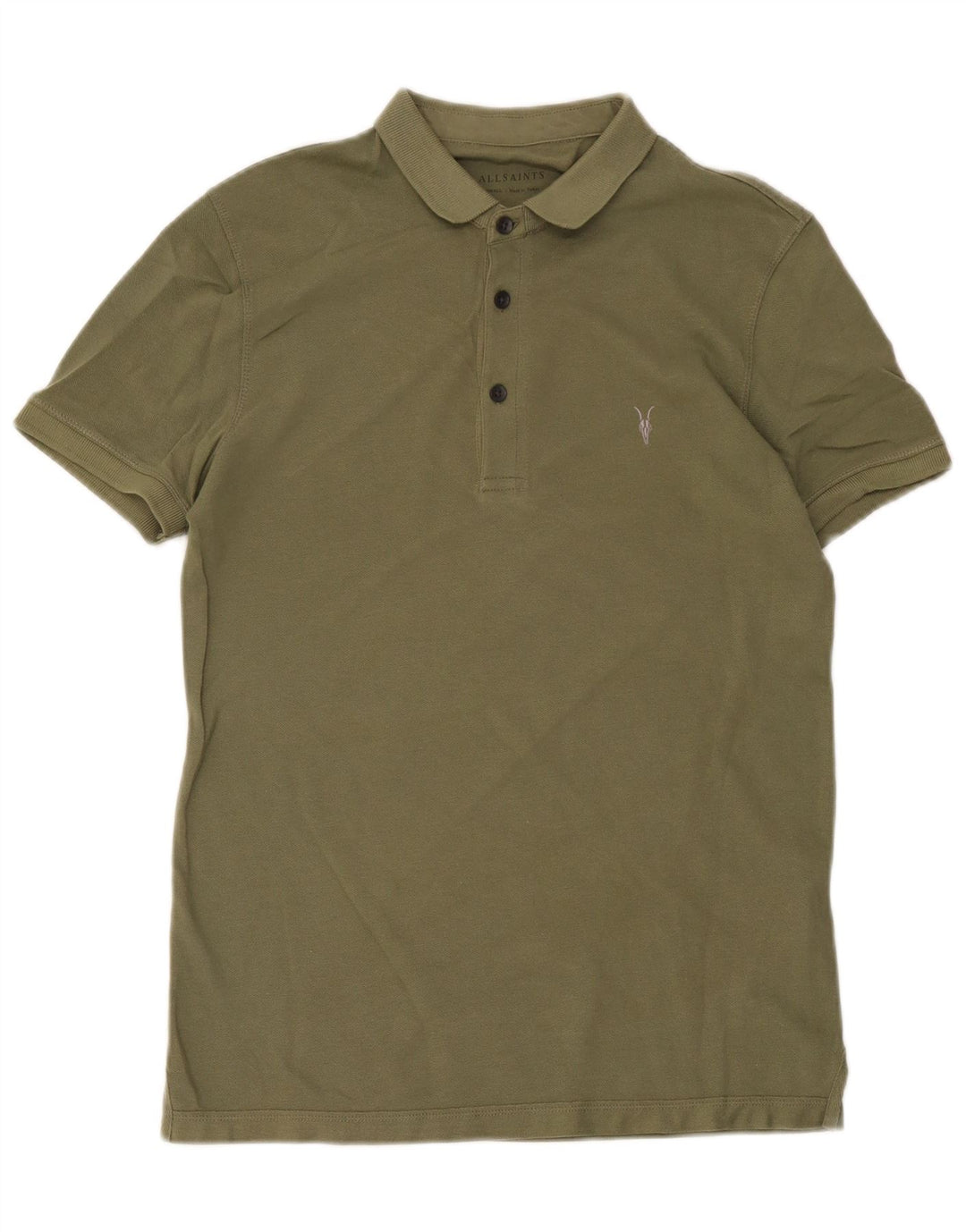 All Saints Herren Poloshirt XS Khaki Baumwolle