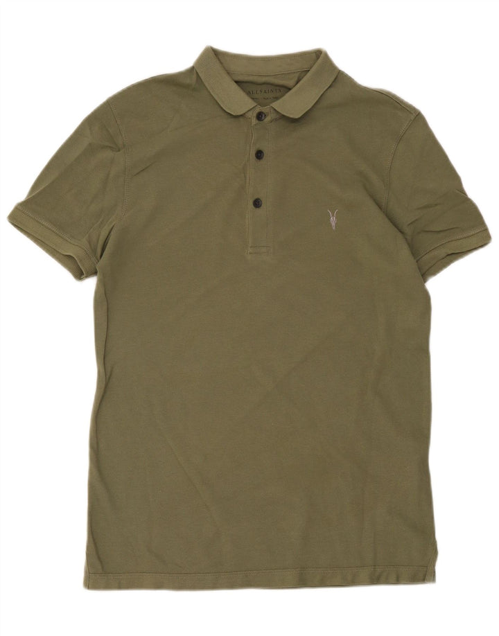 All Saints Herren Poloshirt XS Khaki Baumwolle