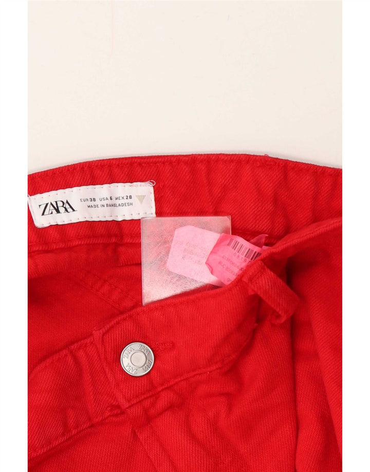 Zara Damen Freizeitshorts EU 38 Small W28 Rote Baumwolle