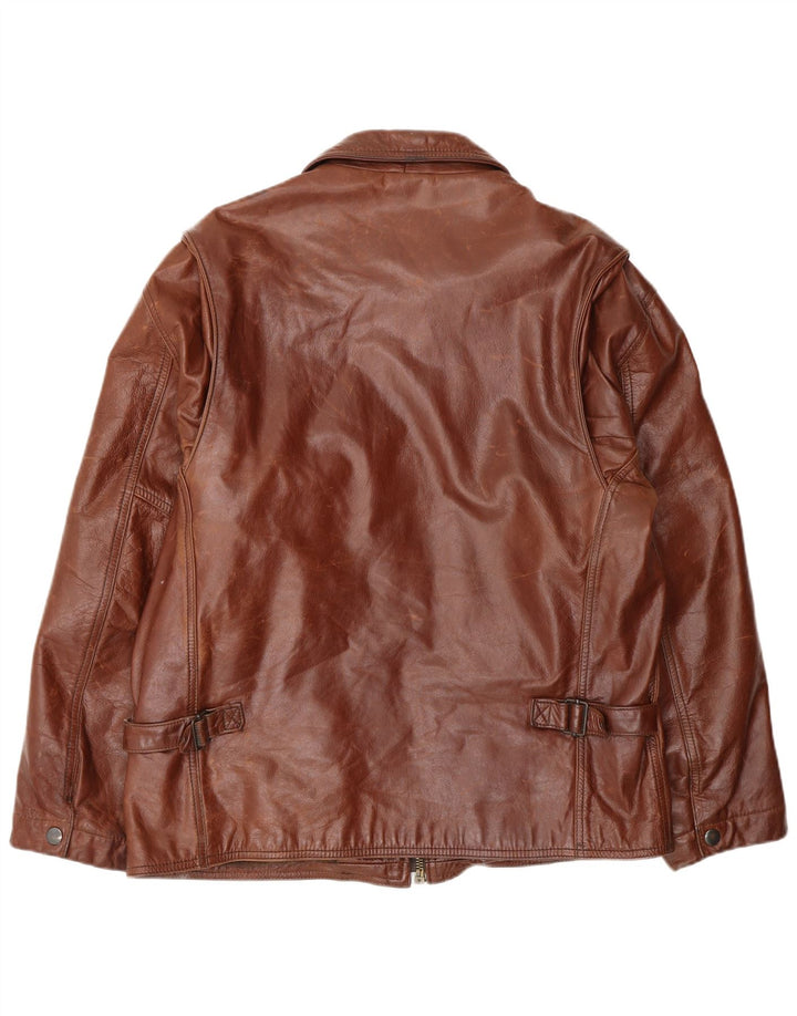 Brooksfield Herren-Lederjacke IT 50, großes braunes Leder