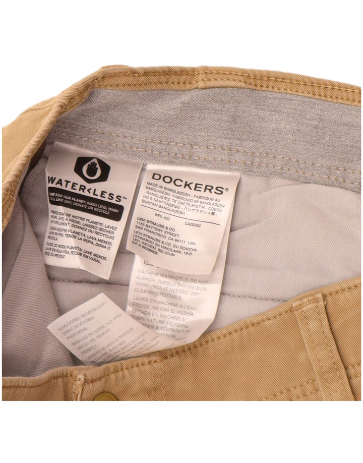 DOCKERS Herren Slim Chinohose W36 L32 Beige Baumwolle