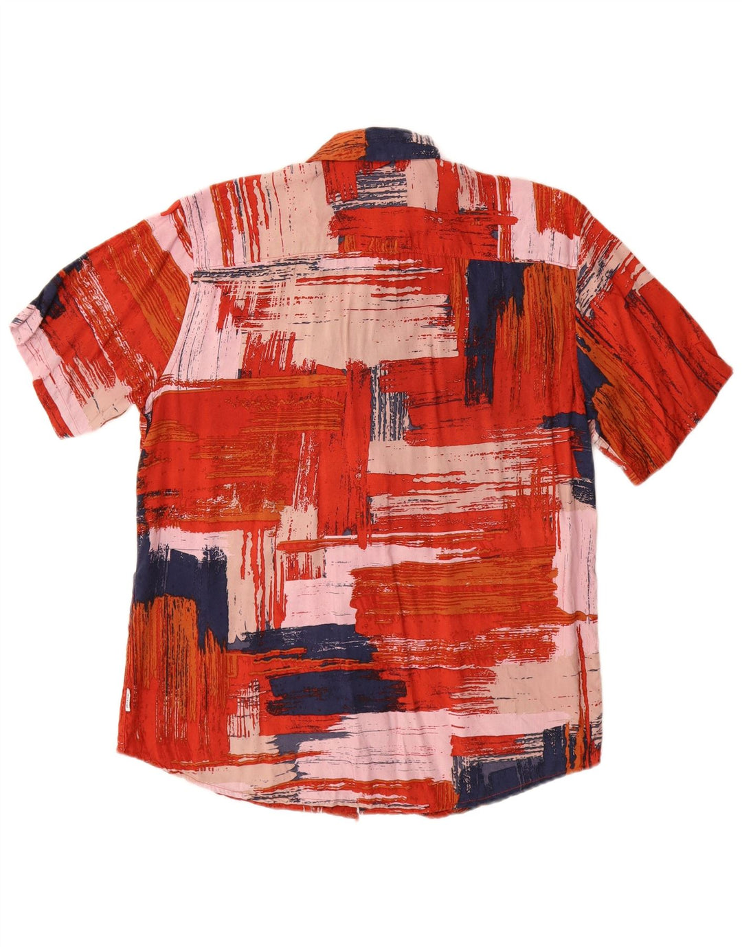 Only & Sons Herren Kurzarm-Hemd mit normaler Passform, mittelrot, Patchwork