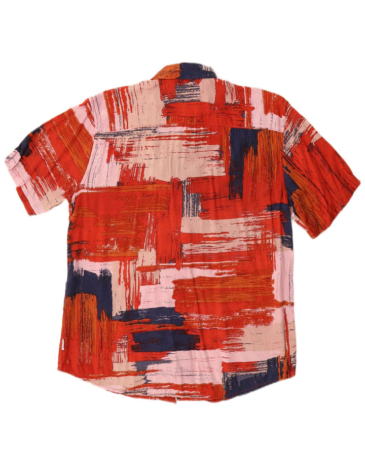Only & Sons Herren Kurzarm-Hemd mit normaler Passform, mittelrot, Patchwork
