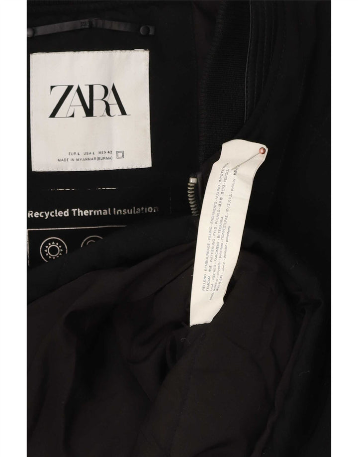Zara Herren Steppweste UK 40 Large Schwarz Polyester