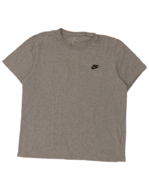 Nike Herren T-Shirt Top Large Grau Baumwolle
