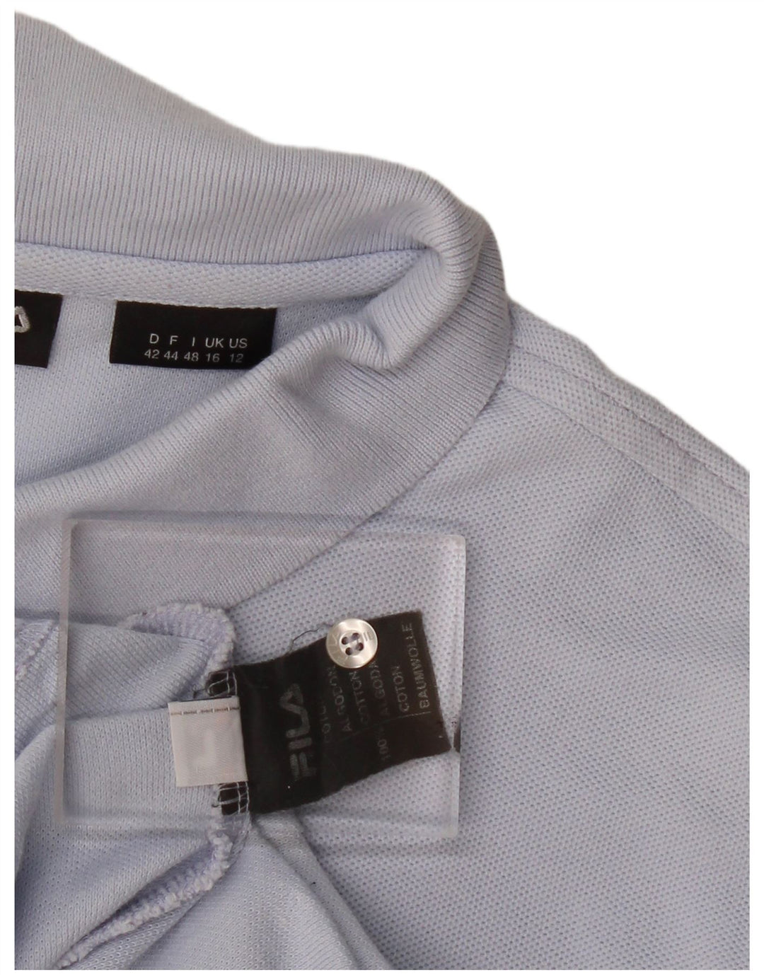 Fila Damen Poloshirt UK 16 Große blaue Baumwolle
