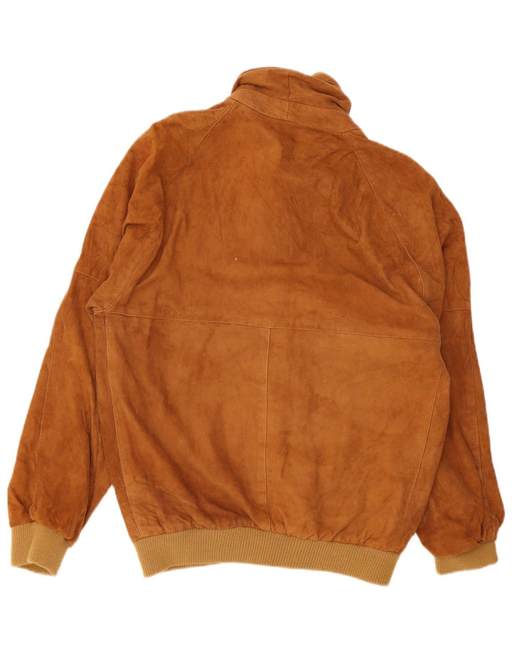 Vintage Herren Wildleder Bomberjacke UK 36 Kleines braunes Leder