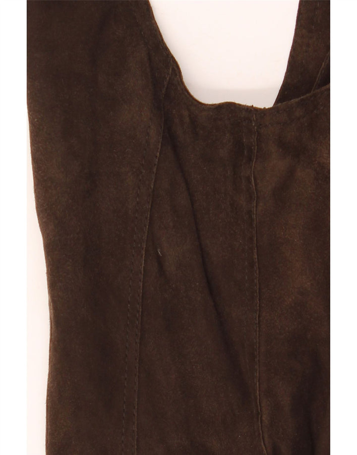 Marc O'Polo Damen Wildlederweste EU 38 Mittelbraunes Leder