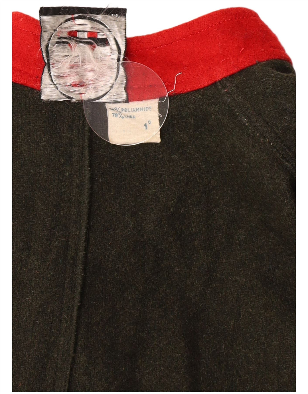 Vintage Damen Cape Mantel One Size Khaki Wolle