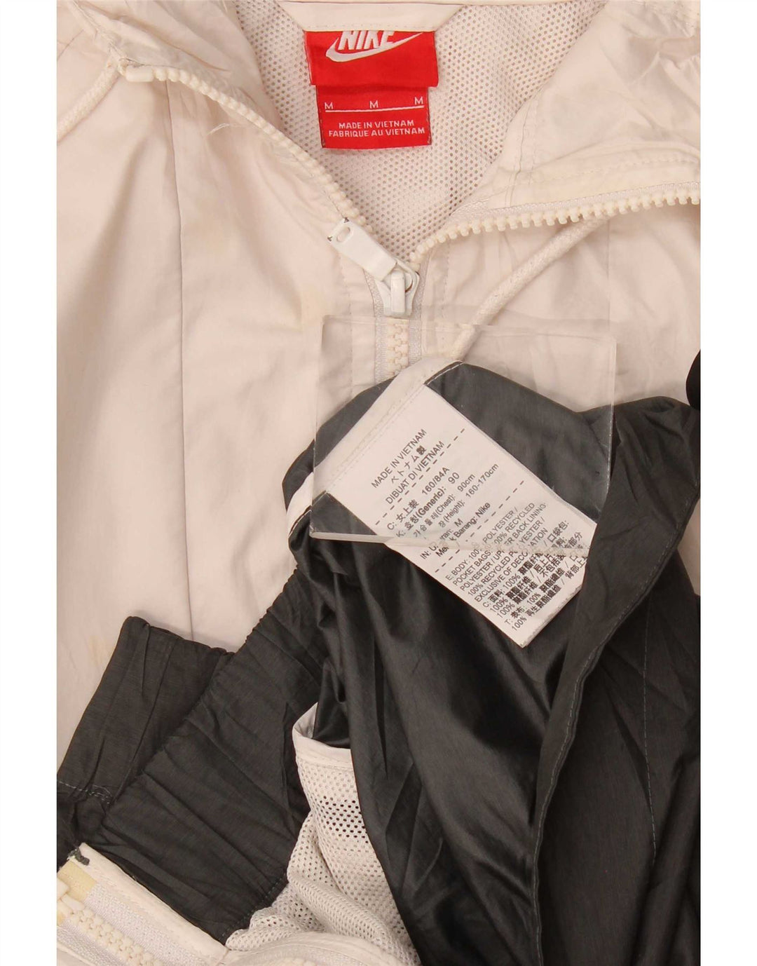Nike Damen-Trainingsanzug mit Kapuze, Top-Jacke, UK 14, Mittel, gebrochenes Weiß, Farbblock