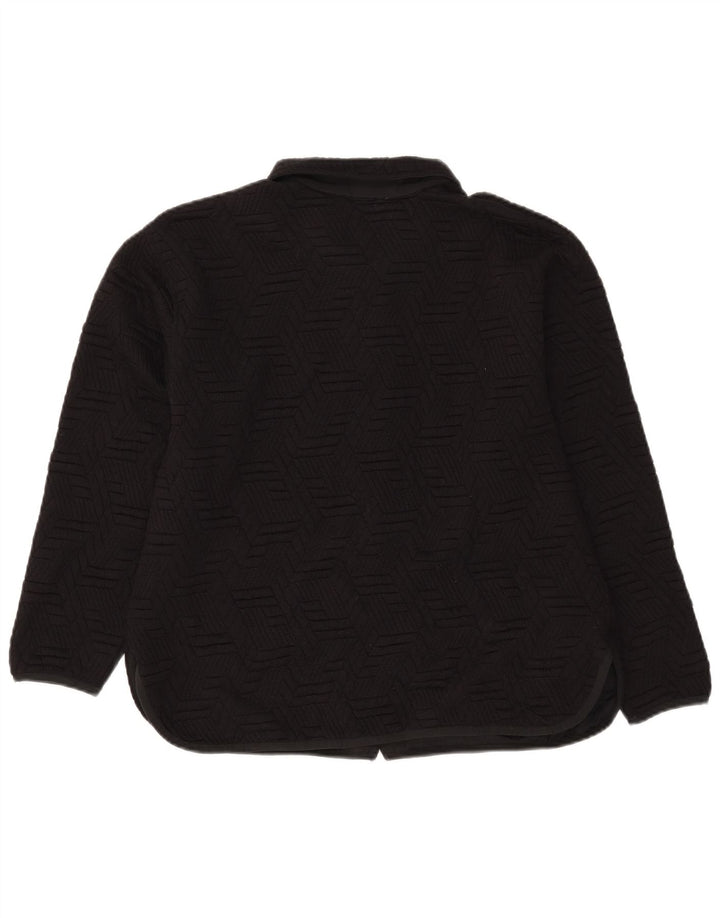 Champion Damen-Trainingsanzug-Top-Jacke, UK 16, großes, schwarzes, geometrisches Polyester
